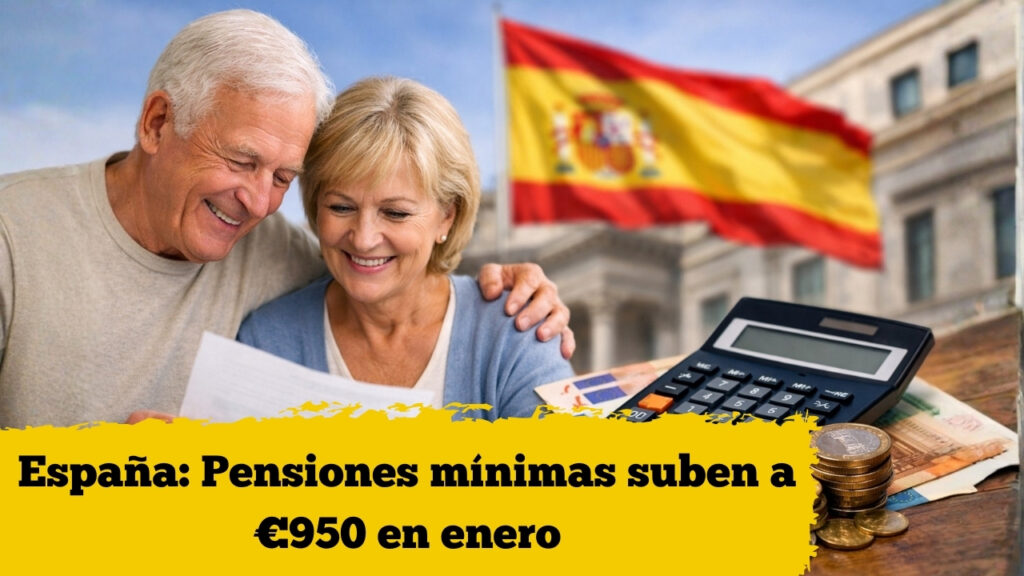 España: Pensiones mínimas suben a €950 en enero – calendario oficial de pagos y cómo verificar tu beneficio